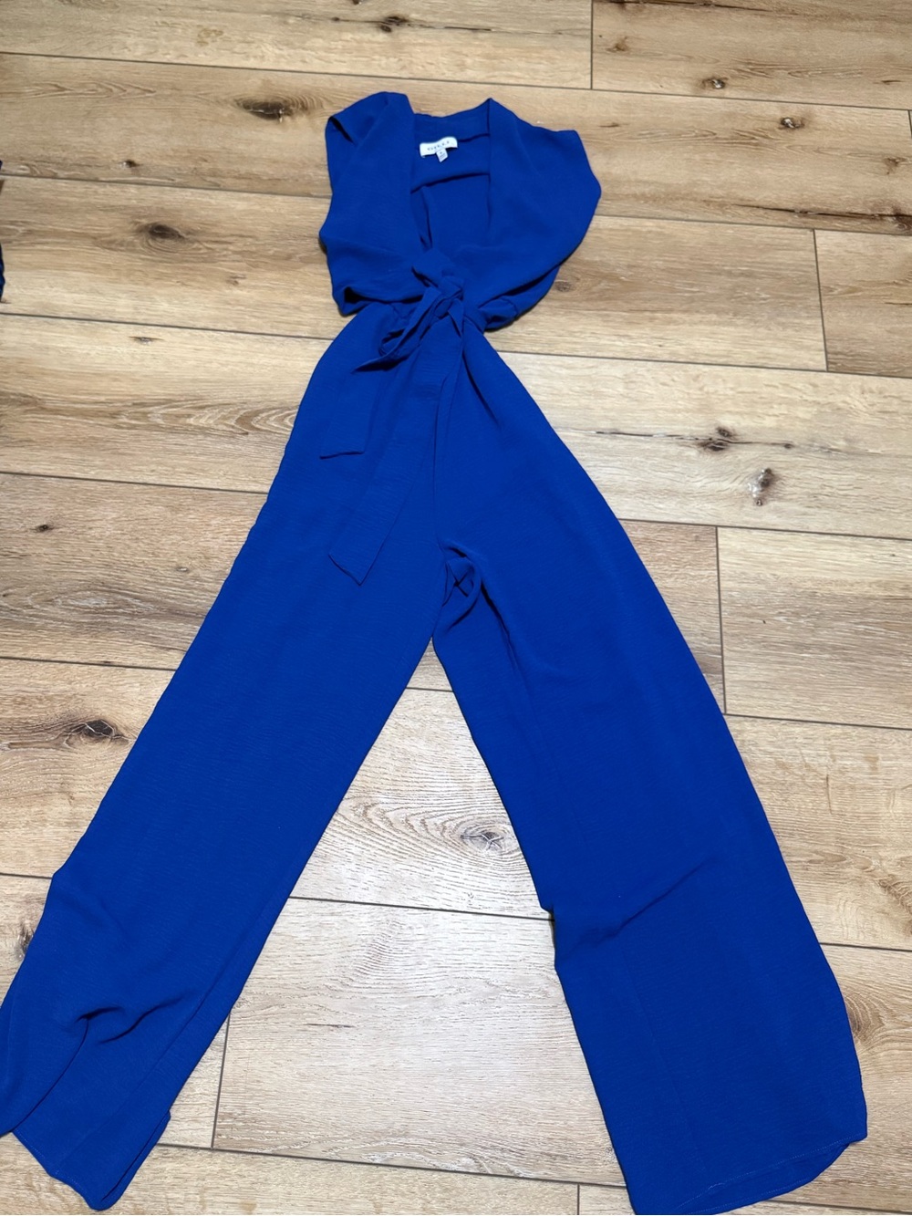 Gilli Cobalt Blue Sleeveless Wrap Jumpsuit